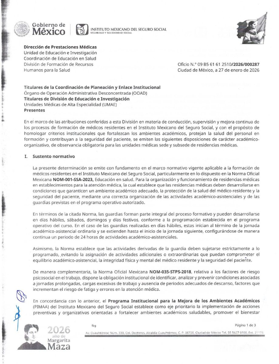 DrChavezDiaz's tweet image. Los médicos residentes solo podrán estar un máximo de 24 horas continuas en el hospital.