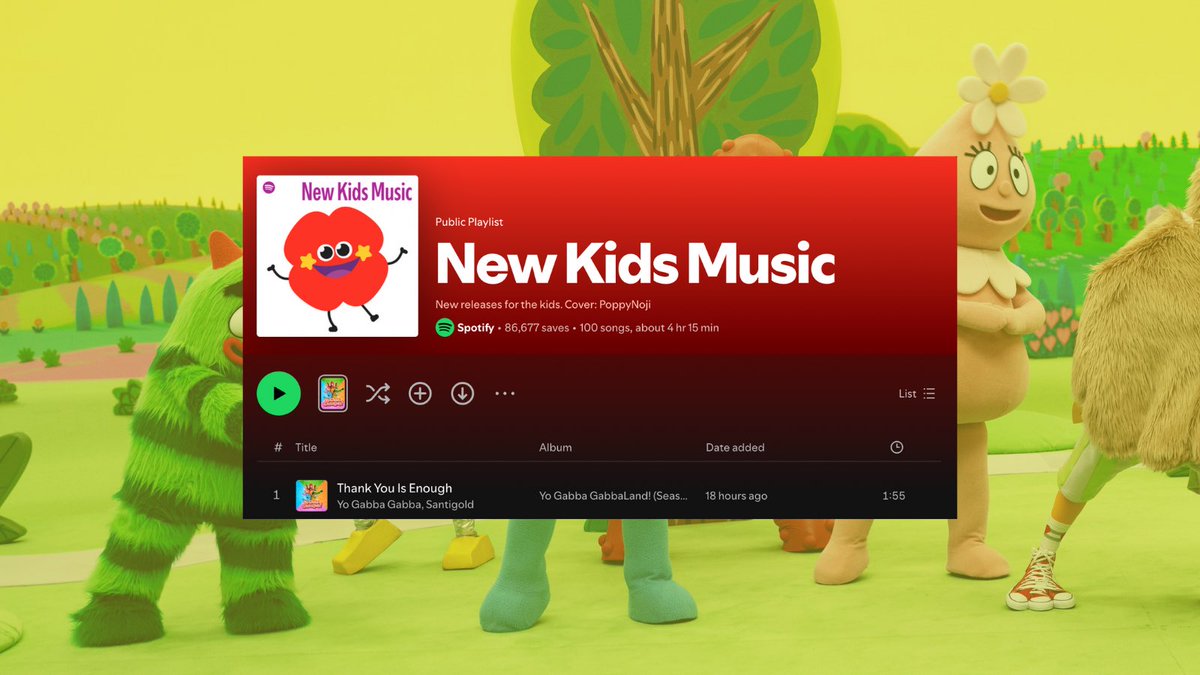 yogabbagabba's tweet photo. Thank you to our awesome friends at @Spotify for adding our new track Thank You Is Enough with @Santigold to their New Kids Music playlist 🫶✨🎊

LISTEN HERE: https://t.co/p8ahMkNdBm https://t.co/s2VxtWeKy1