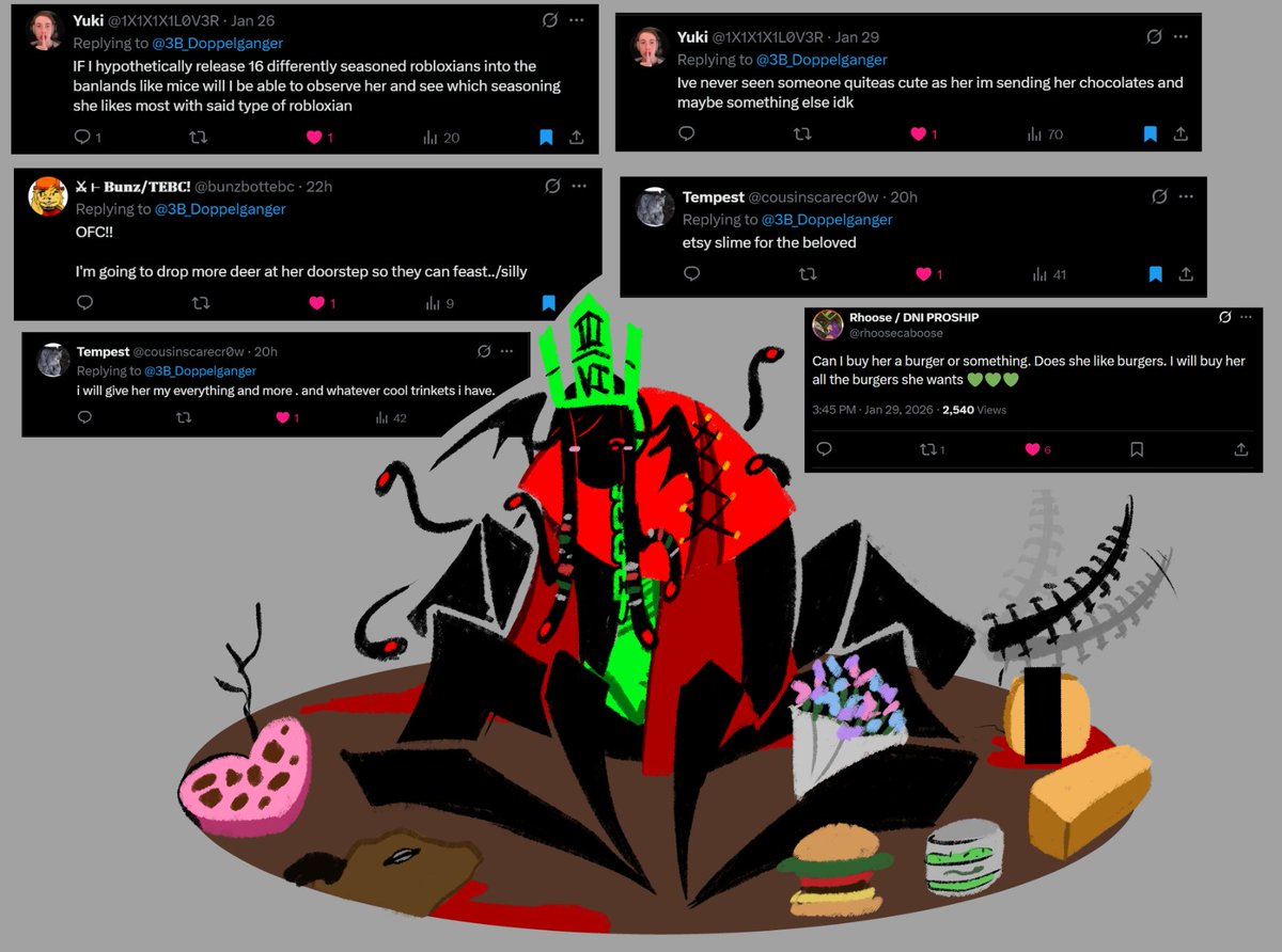 Okay so I did say I was gonna draw Telamon but WAIT

I first wanted to draw 1x with all the lovely gifts some of you folks have been sending... :)

#TheBloxicon