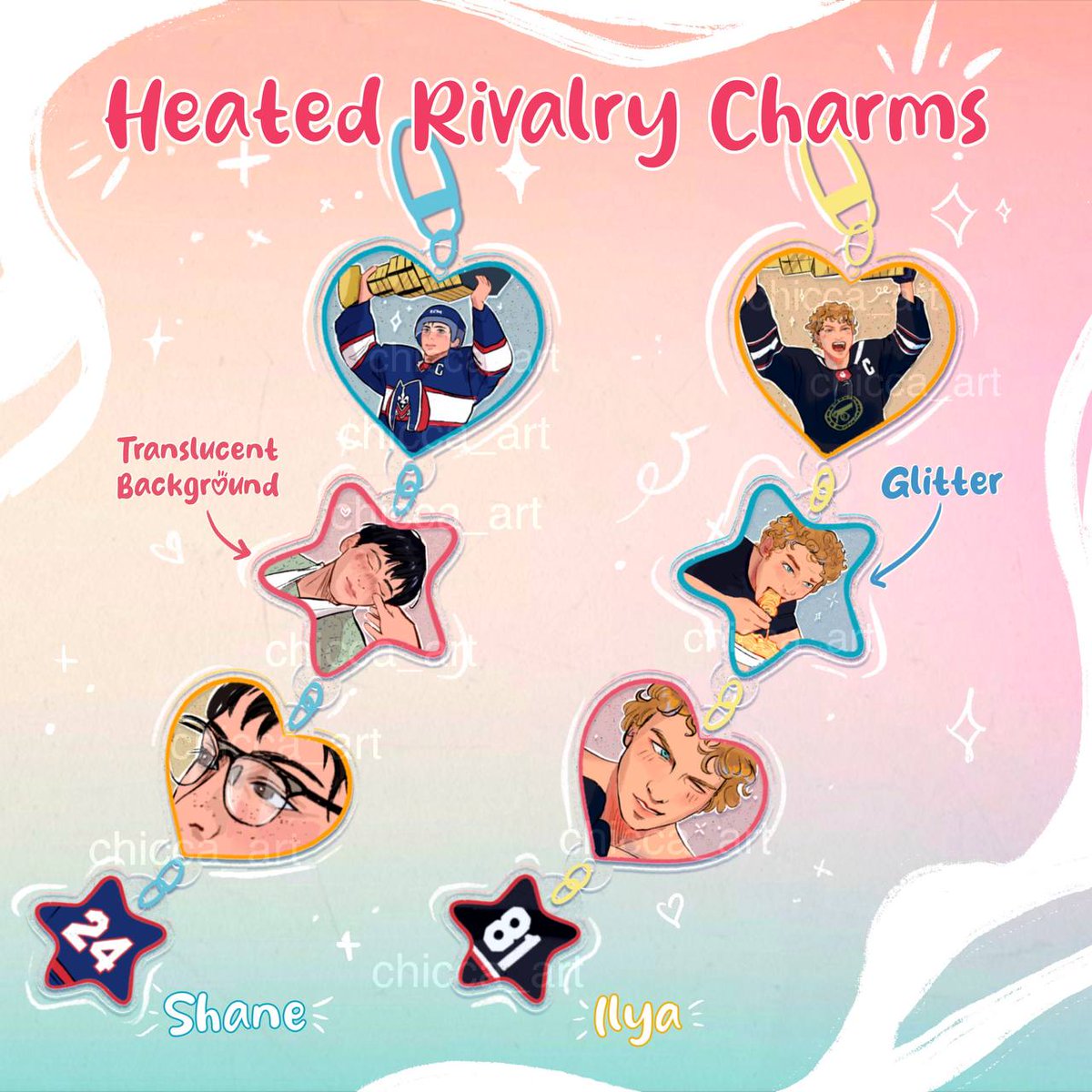 ✨Preorders open✨
Heated Rivalry charm chains made in collaboration with <a href="/mantou_art/">Manu ✨PRINTS IN BIO✨</a> (Ilya design).
Pre-orders will get 20% off for the next 7 days!
Available on my Etsy shop (link in bio).

#heatedrivalry #hollanov #IlyaRozanov #ShaneHollander #shopupdate