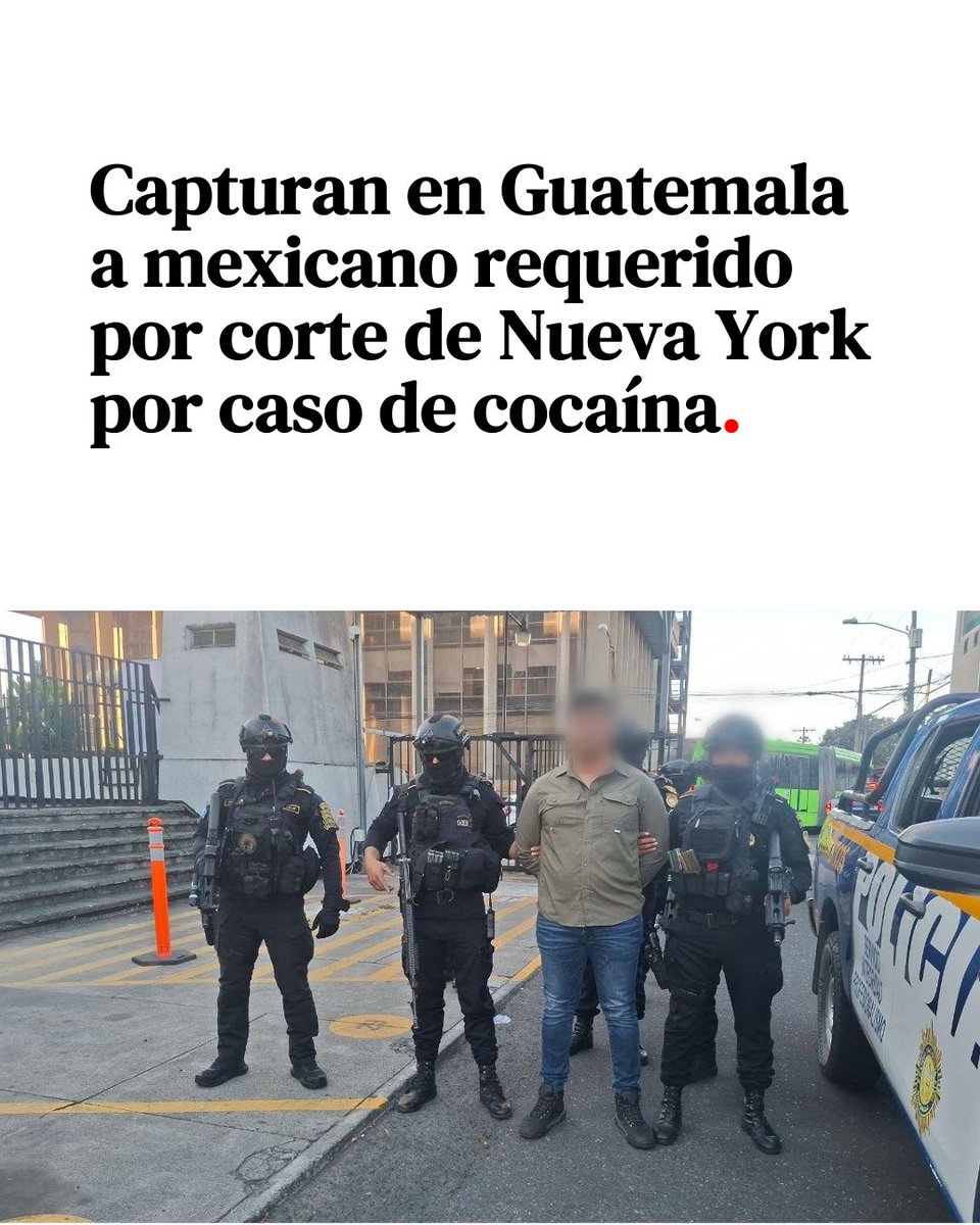 Capturan en Guatemala 🇬🇹 a mexicano requerido por corte de Estados Unidos 🇺🇸 por narcotráfico.

El detenido es señalado por conspiración para importar y distribuir cocaína.

crnnoticias.com/capturan-en-gu…