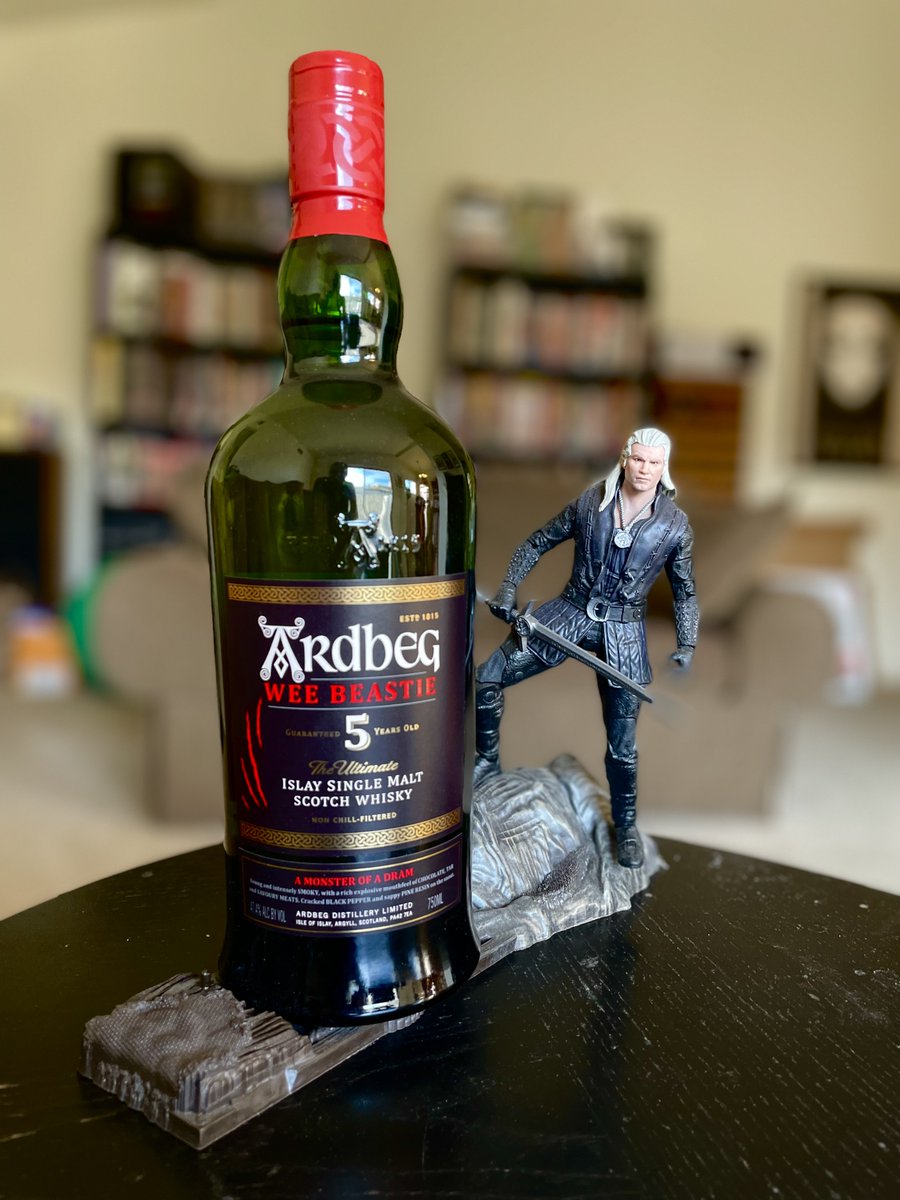 Geralt’s adventures in the swamp led us to Wee Beastie by @ardbeg. It's a smoky Islay #scotch with a spiced finish, but there are sweeter notes of brown sugar and apple to be found as well. We suspect peated scotch lovers won’t need a witcher to finish this one off for you!