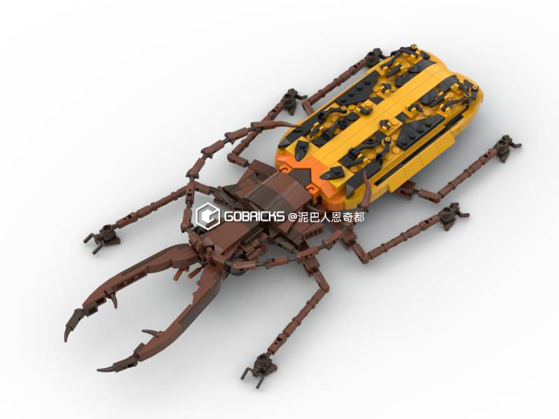 Onebrick：鹿角长牙天牛#lego #legomoc