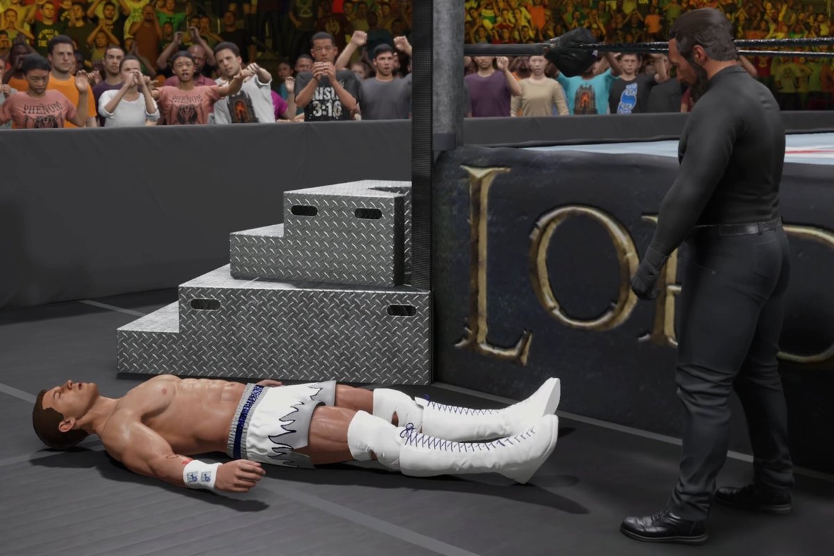 Potassium wins the Steel Cage match but The Shadow unmasked himself and attacked Potassium! Is that who I think it is????