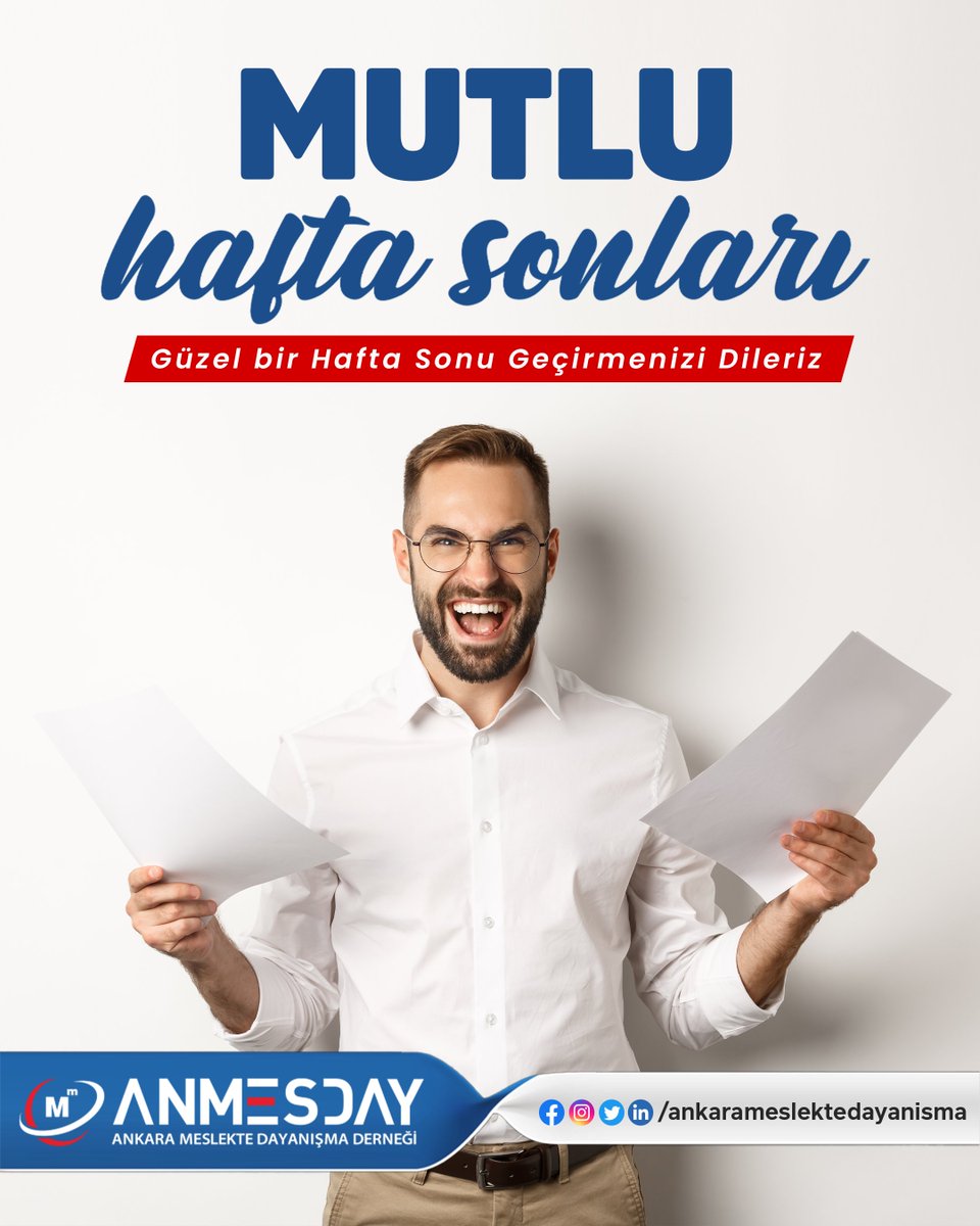 🌸 Mutlu hafta sonları! 🌸
Sağlıkla, sıhhatle, huzurla ve mutlulukla dolu;
sevdiklerinizle birlikte kahkaha, keyif ve güzel anılar biriktireceğiniz
ruhunuzu dinlendiren, kalbinizi ferahlatan bir hafta sonu dileriz ✨💫

#MutluHaftaSonları #Sağlık #Sıhhat #Huzur #Mutluluk  💛