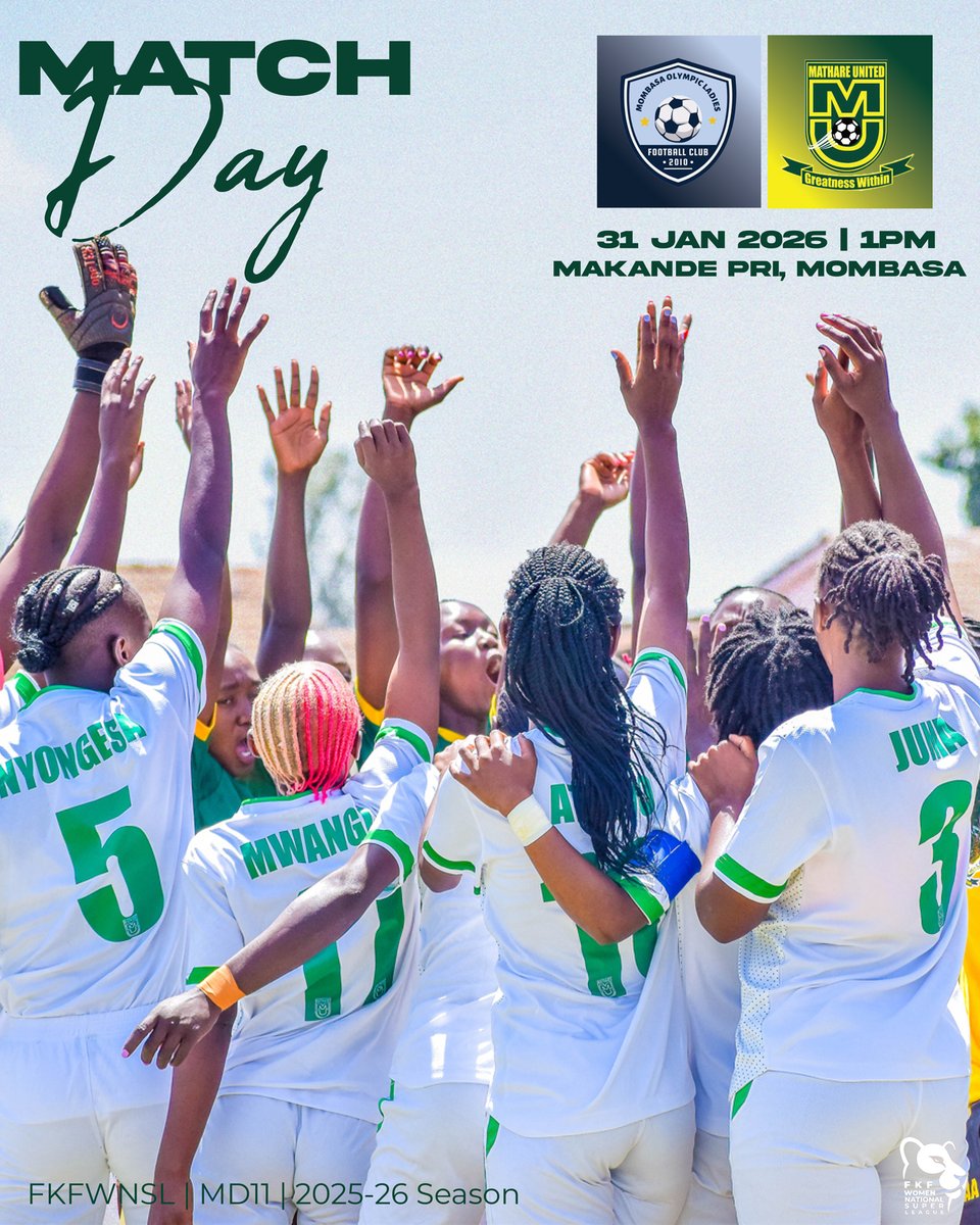 mathare_women's tweet photo. ⚔️MJENGONI
🆚 Mombasa Olympic
🏟️ Makande Pri Grounds, Mombasa
⏰ Saa Saba mchana
#MOLMUW #GreatnessWithin #MathareRises https://t.co/62j3QjRpa2