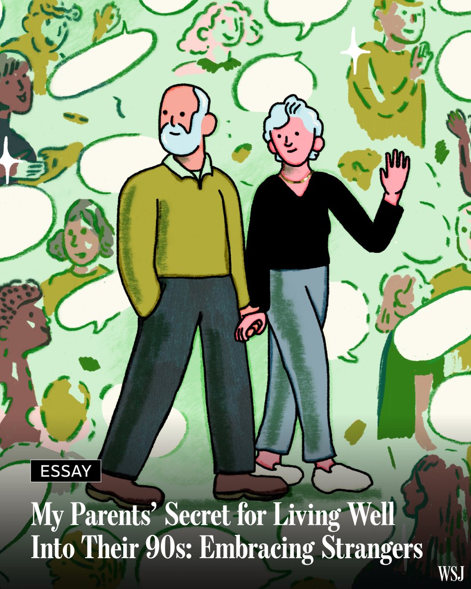 WSJ's tweet photo. Boosting longevity isn’t about cold plunges, red light therapy or supplements. It’s about your nearest and dearest, writes Ezekiel J. Emanuel. 🔗 https://t.co/3WSlLfvsEZ https://t.co/PyLRSlZmD4