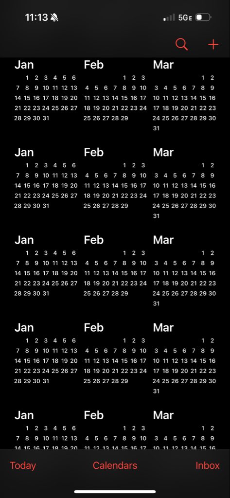 Mike69Wazowski's tweet photo. I broke the calendar app https://t.co/lK0kxWAtHv