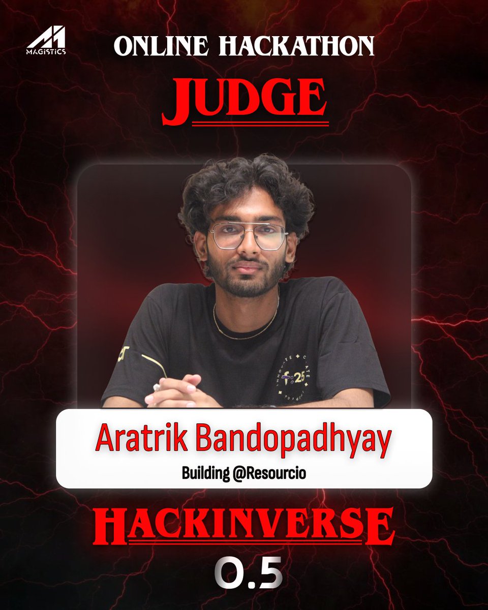 HackInverse_in's tweet photo. Meet the judges of HackInverse 0.5 ⚡
Observing closely, questioning deeply, and identifying ideas that stand out — even when things get strange.

#Magistics #HackInverse #StrangerThingsHackathon https://t.co/h0XUuM5AAm