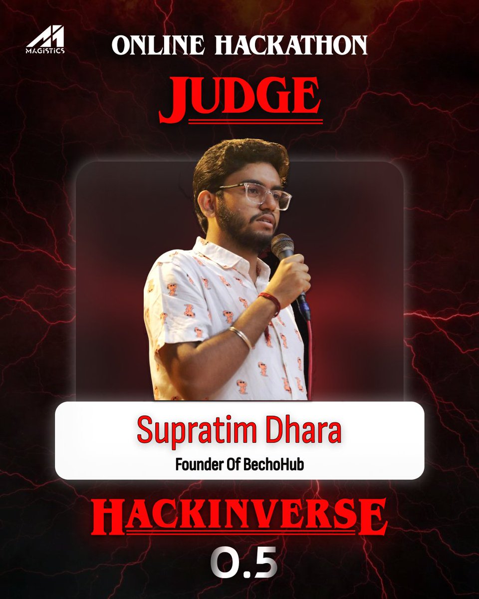 HackInverse_in's tweet photo. Meet the judges of HackInverse 0.5 ⚡
Observing closely, questioning deeply, and identifying ideas that stand out — even when things get strange.

#Magistics #HackInverse #StrangerThingsHackathon https://t.co/h0XUuM5AAm