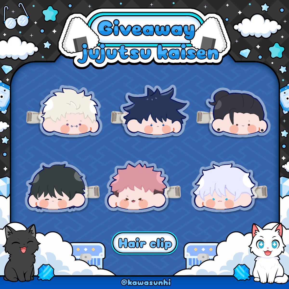 🪼 Give away jujutsu hairclips 🪺

                    (📦 พร้อมส่งง 📦)

ฟอร์ม; forms.gle/arKKihKDg27nRE…

💭 ออกเฉพาะค่าจัดส่ง 57บ.
♣️ ได้คนละ 1 คู่ / 2 ชิ้น เลือกลายได้ค่า
#ตลาดนัดจจส #ตลาดนัดjujutsukaisen