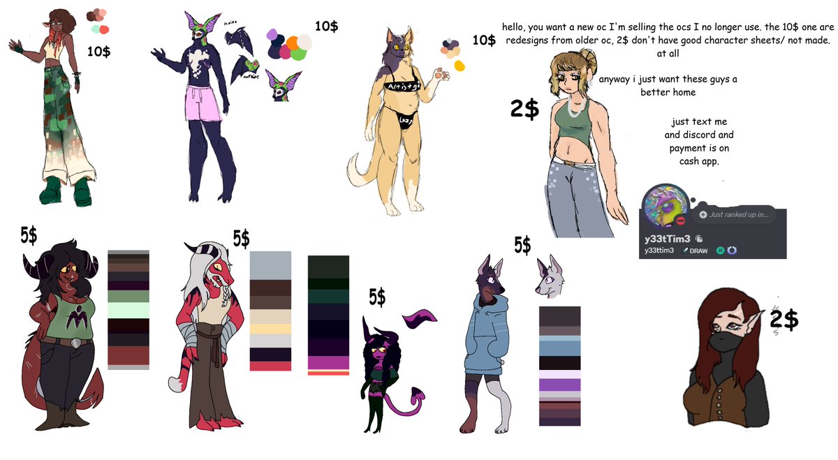 y33tTim3's tweet photo. hello guys this is my first time selling adopts since amino 

just send me a text on discord about which one you want and I'll give you my cash app info and there's some info here too.

#adoptonsale #adopts #art https://t.co/L4E2Ba74uD