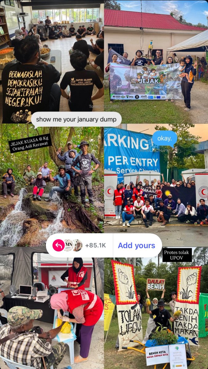 January dump DJKL

Highlight best:
- JEJAK Kuasa @ Kg Orang Asli Kerawat
- Klinik Rakyat pertama 2026 bersama Bulan Sabit Merah Malaysia
- Protes Angkat Hak Petani

Terima kasih semua sukareLawan!

Permulaan 2026 yang menarik, semoga DaJal terus rancak sepanjang tahun ini!