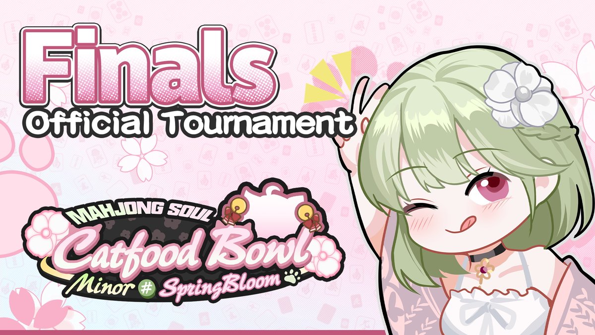 MahjongSoul_EN's tweet image. It's the Final Day for CFB Minor #SpringBloom Tournament! The ultimate battle will begin IN 1 HOUR!

The live stream will feature not only exciting matches, but also the Upcoming Events, Gift Code and Lucky Draw, don't miss out!

Stream link: mahjongsoul.yo-star.com/CatFoodBowl/

#MahjongSoul