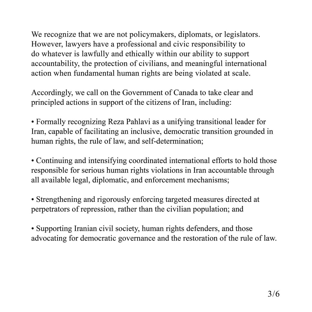 PahlaviComms's tweet image. In an open letter, over 50 Canadian lawyers expressed support for Iran’s national uprising and urged Prime Minister Mark Carney to formally recognize Prince Reza Pahlavi as Iran’s transitional leader.
