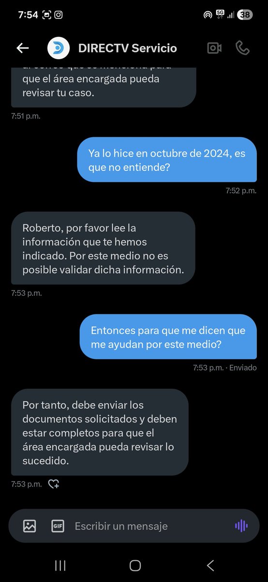 7Control's tweet image. Esta es la ayuda que me "ofrece" @DIRECTVServicio, volver a hacer TODO el proceso que ya se hizo y del  cual ya hay una orden de la @FiscaliaCol.
@sicsuper @Superservicios @FiscaliaCol