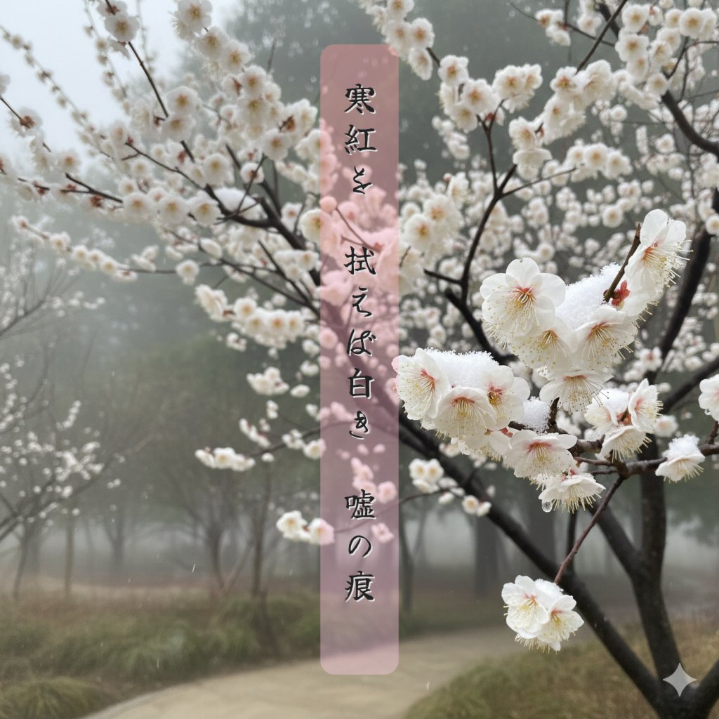 寒紅を　
拭えば白き　嘘の痕
#俳句　#寒紅