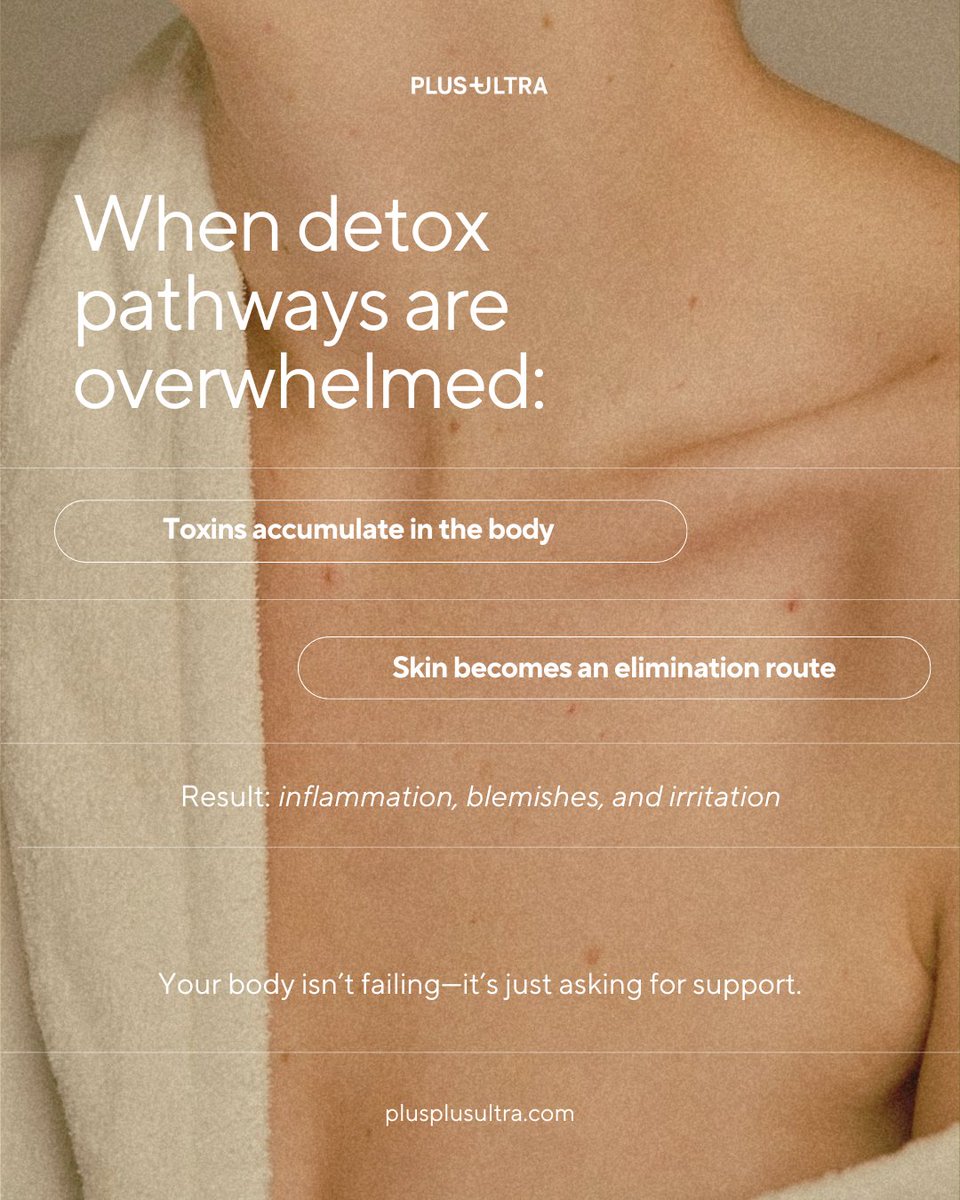 PlusPlusUltra_'s tweet photo. Tired of breakouts, rashes, or dull skin—no matter how “clean” your lifestyle?

Your skin is talking. And it’s showing signs that your detox system is overloaded. Toxins that can’t leave through your liver often take the backup exit—your skin.

Support your body. Restore your glo https://t.co/HdXWclVR8b