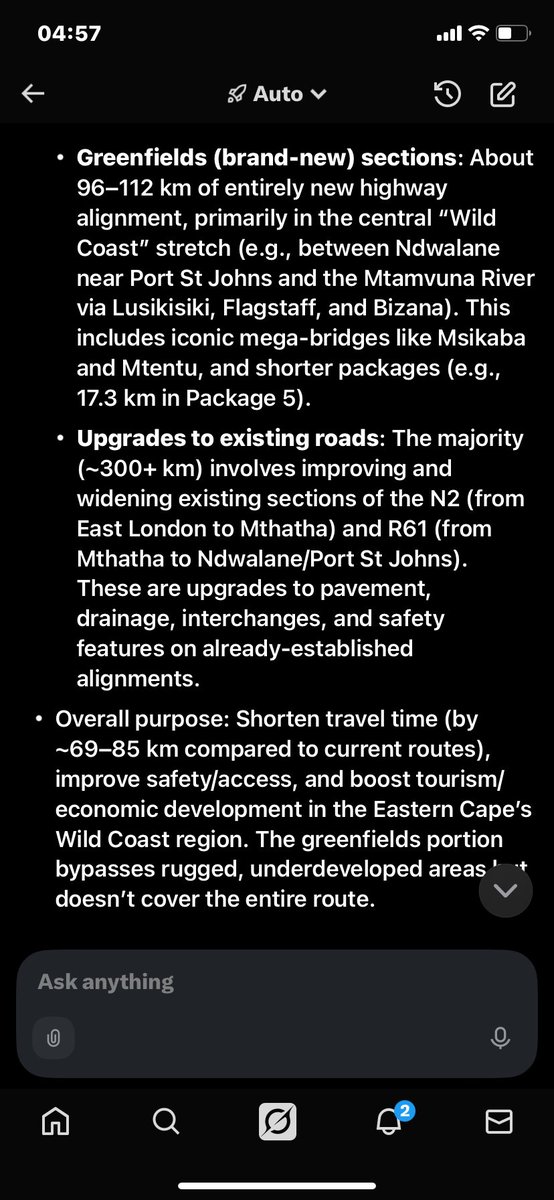 <a href="/chriscxss/">chriscxxss</a> Calm down and learn
Between The N2 Wild Coast Road (N2WCR) project in South Africa that is just an upgrade cost over $4M/km and Lagos to calabar coastal road a new project cost around $5M/km and you are shouting better do your research on what it takes to build coastal roads