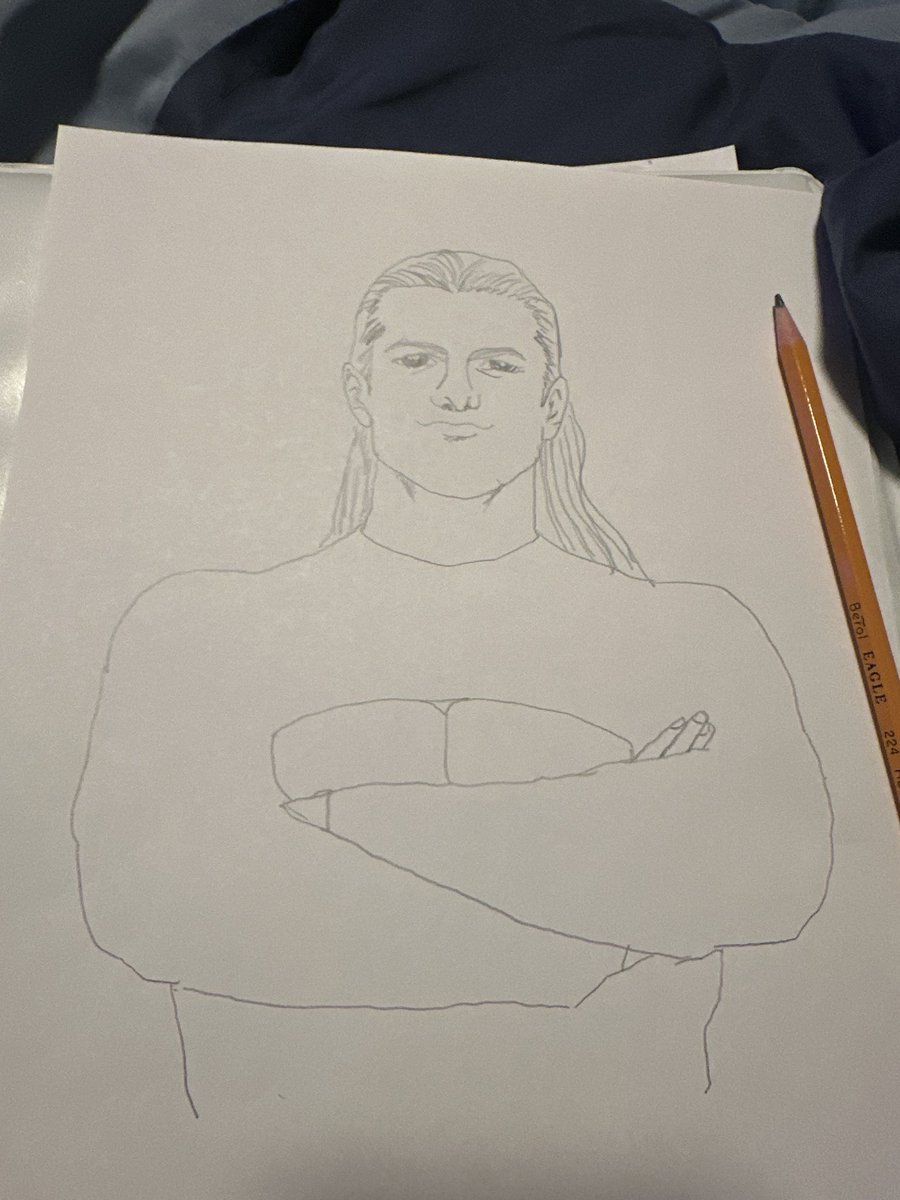 johnoelsmith's tweet photo. Starting the process. Pencil first, vision locked in.
Working on a stencil-style sketch of @KitWilson_PD — trust the lines, trust the grind. 💪✍️
#WorkInProgress #KitWilson #SmackDown #PrettyDeadly #WrestlingArt #WWEArt #PencilSketch #StencilArt #FanArt #WWETwitter #NXT #ProWrestling #ArtistOnX
