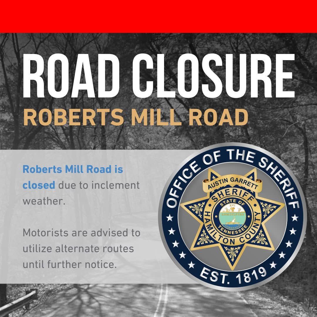 hcsotn's tweet image. The W Road and Roberts Mill Road are closed due to inclement weather. Motorists are advised to seek alternate routes.