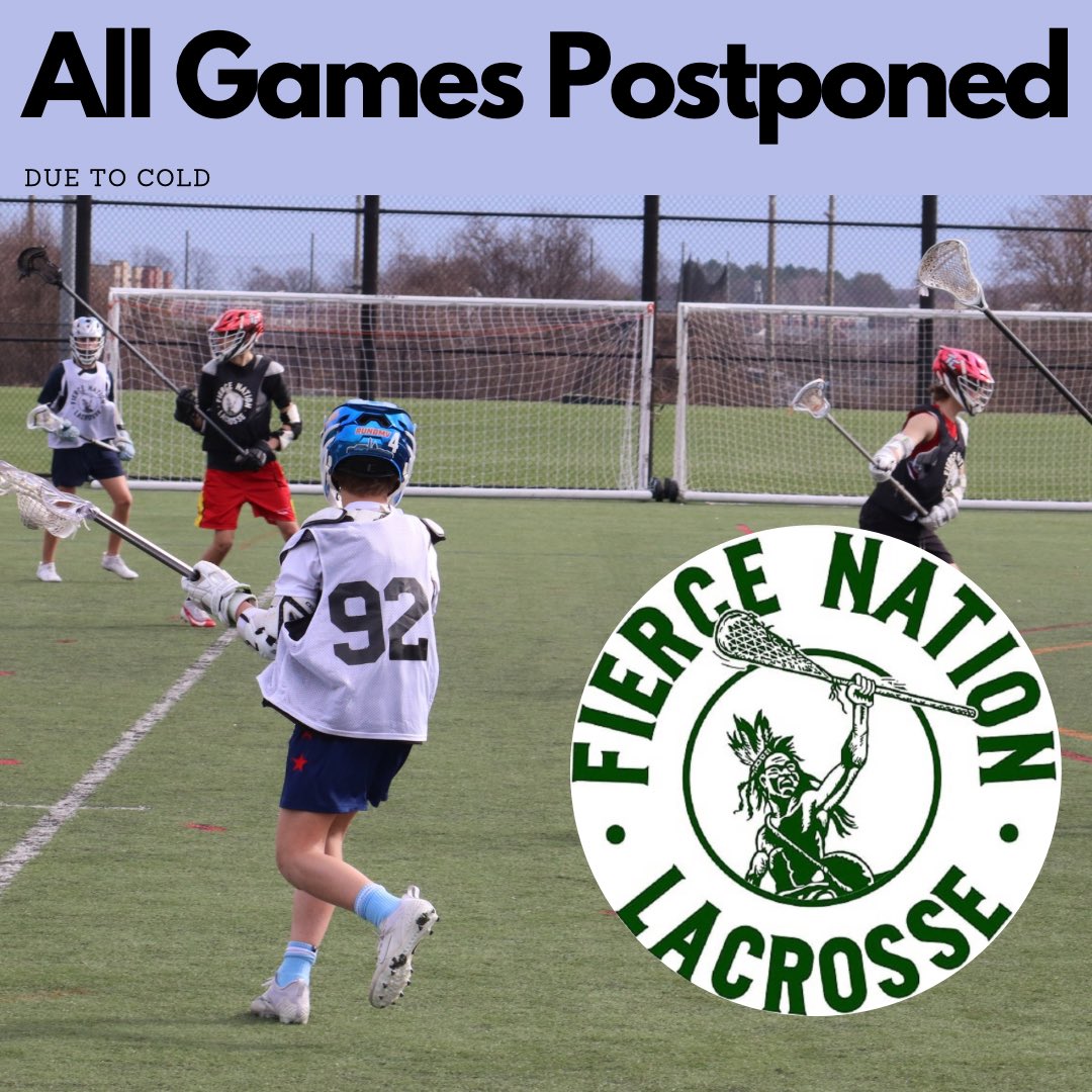 Games postponed until next week. We will continue to update over email and socials.