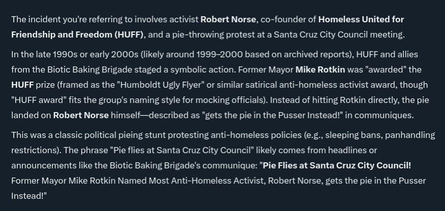 BeckyJohnson222's tweet photo. @ABridgen We formed our own chapter of the Biotic Baker's Brigade in Santa Cruz, Ca. Pure political theater.
#PieThrowing https://t.co/nBRqMQpKjK