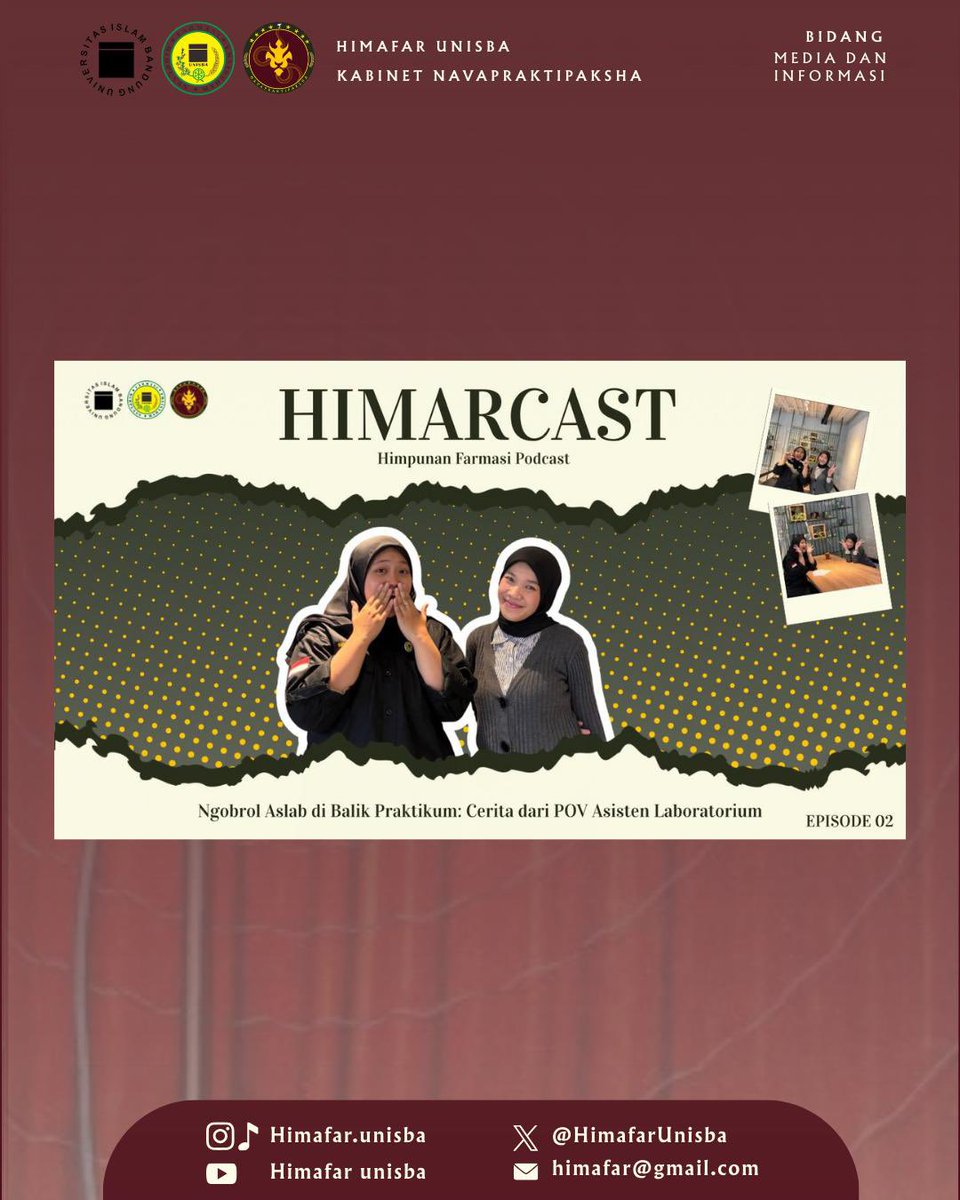 Assalamu’alaikum warahmatullahi wabarakatuh
Halo akang &amp; teteh
Kami dari Bidang Medinfo HIMAFAR mau ngasih info nih 📢 podcast HIMAFAR terbaru sudah tayang!
🔗 Link Podcast: 
youtu.be/nzNqRt1kXwc?si…