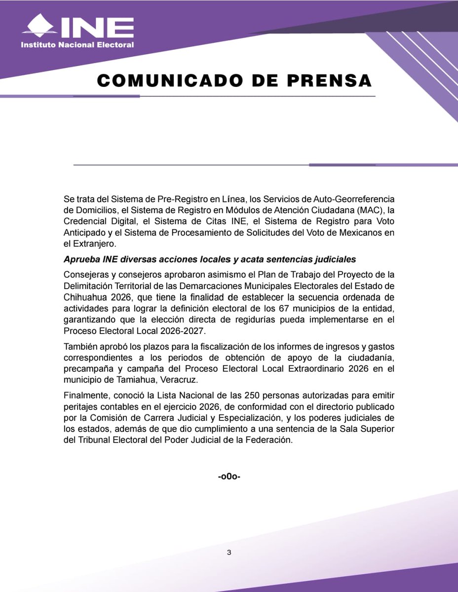 #BoletínINE | Impone INE sanciones por 6.1 millones de pesos a varios partidos políticos.

centralelectoral.ine.mx/2026/01/30/imp…