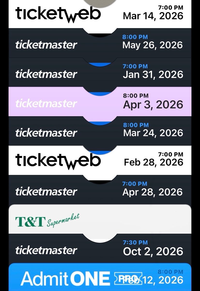 wormethx's tweet image. NINE CONCERT TICKETS IN MY APPLE WALLET THIS IS WHAT I LIKE TO SEEEEEEE