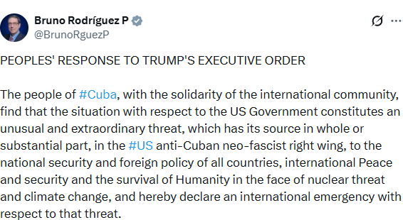 GilmaMoreiraL's tweet photo. Faced with the failure of decades of ruthless economic war, the US is tightening the siege against Cuba, seeking to force sovereign states to join the blockade. #StopTheBlockade https://t.co/v8XxPIHDQz