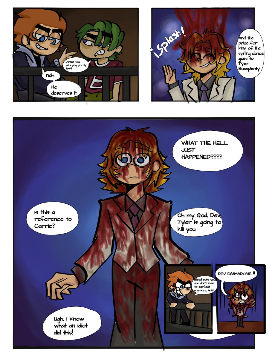 I've been working on this comic for a week. Tyler and Dev can't stand each other and often play mean "jokes" on each other that seem more like attacks than jokes #fopanw #fairlyoddparentsanewwish #FairlyOddParents #devdimmadome #devler #oc