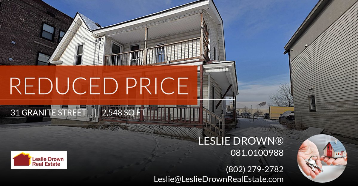 LeslieDrown's tweet photo. 📍 Reduced Price 📍 This recently reduced home at 31 Granite Street in Barre City won't last long, so, don't wait to set up a showing! Reach out here or at (802) 279-2782 for more information!

Leslie Drown, Broker/Owner
Leslie Dro... https://t.co/SSagw4kIAk https://t.co/vltCRf0rEH