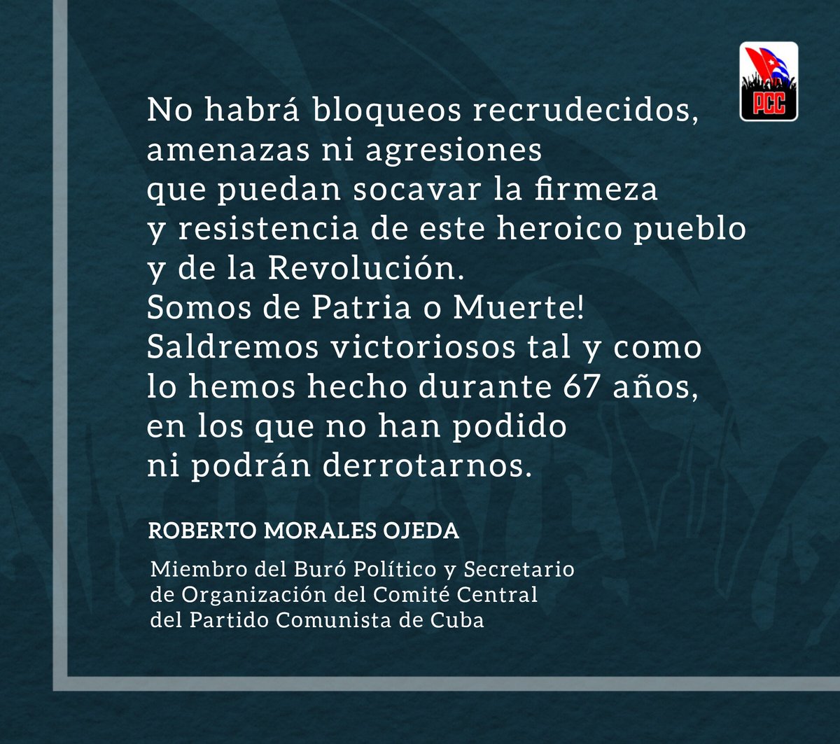 El Gobierno Revolucionario condena en los términos más enérgicos la nueva escalada del gobierno de los Estados Unidos contra Cuba, en su empeño por imponer un cerco absoluto a los suministros de combustible a nuestro país.

#CubaEstáFirme