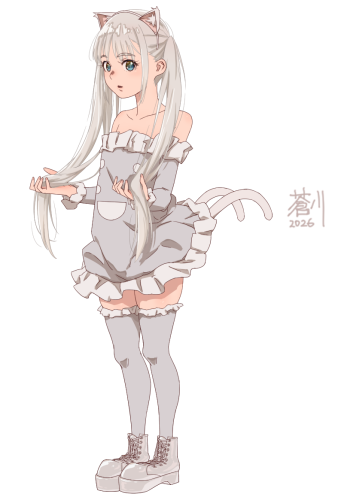 #ツインテールの日 ドラクエ7が来るのでニーハイとネコで2月詰め合わせ 