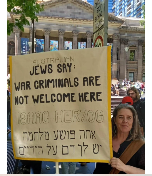 It's starting:

"War criminals not welcome here"

[crd insta : happily__made]