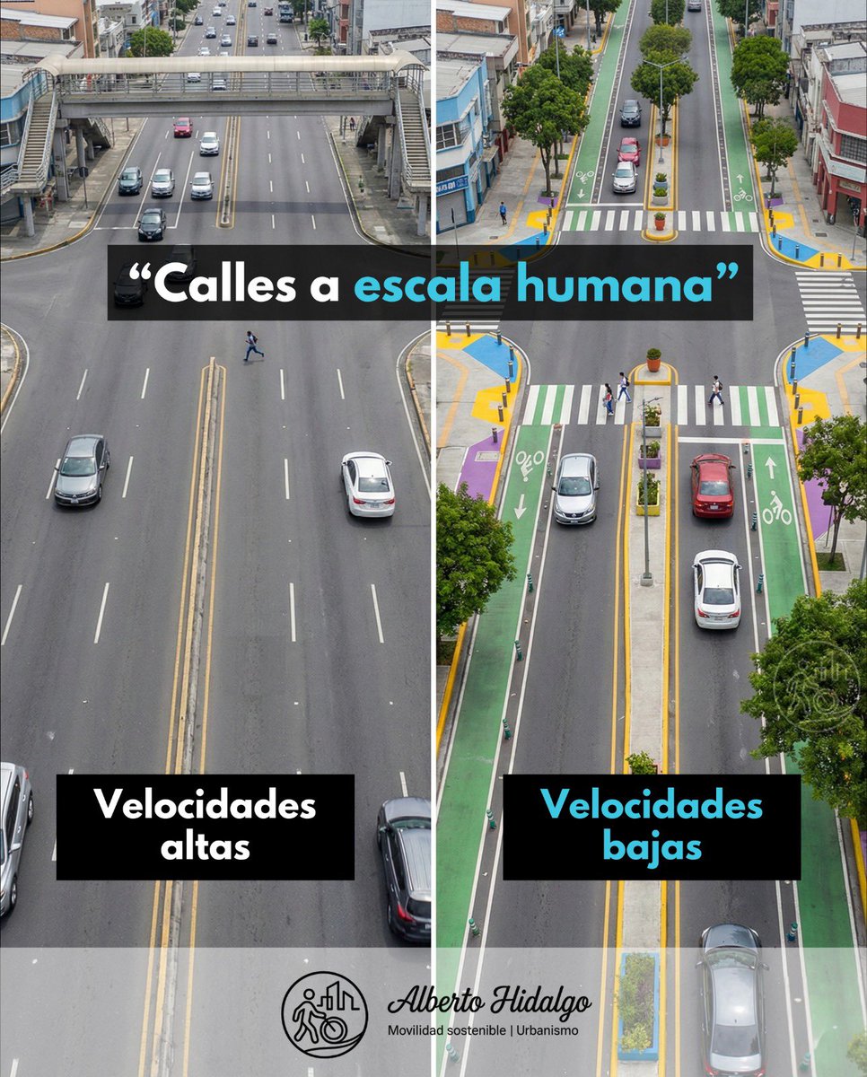 AlbertoAHidalgo's tweet image. ¿Diseñamos ciudades para que los autos corran o para que las personas vivan? 🚗💨 vs 🚶🚲🌳

Esta imagen aérea resume el desafío más grande de la movilidad en nuestras ciudades: La redistribución del espacio público.

🔴 IZQUIERDA: La Autopista Urbana (El Problema) Es la típica
