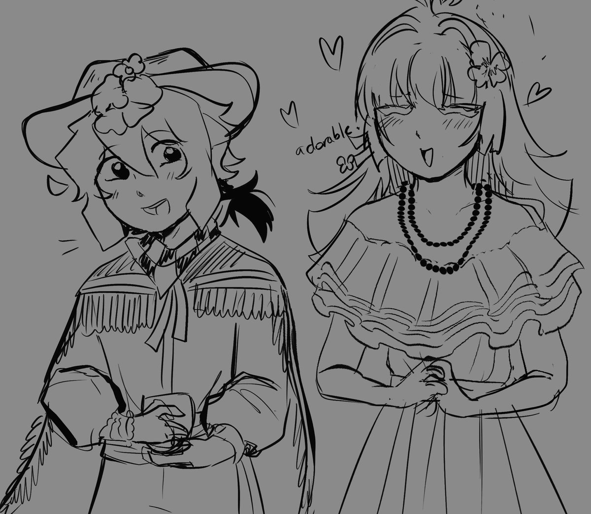 some xclover doodles.
- og post by; @/sweetstove

second one is them in traditional clothing from my peak home country go my child 💜

#cocoapowder #xclover #xtale #xchara #oreopowder < YAYYYY
