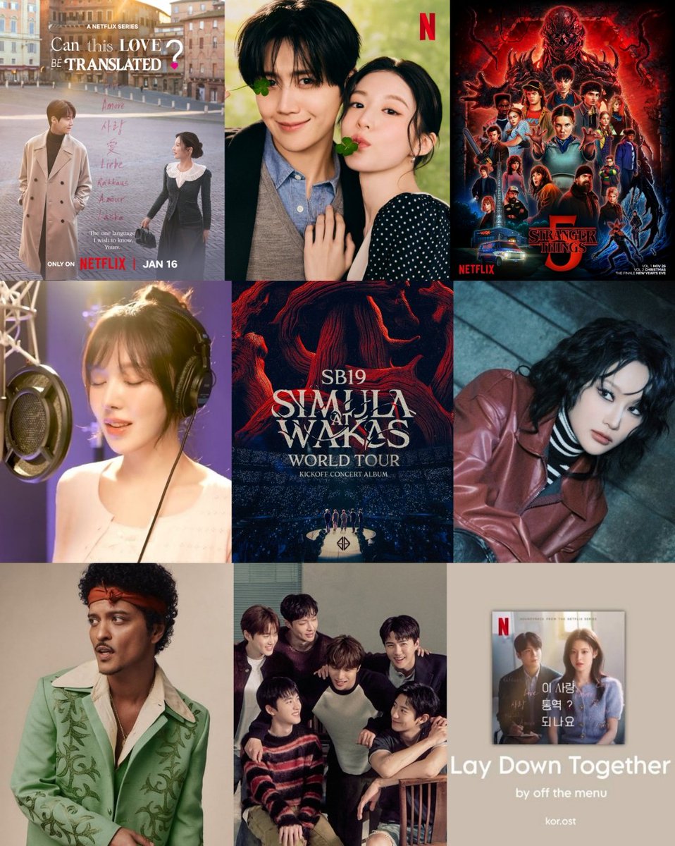 Korb_blog's tweet photo. JANUARY FAVES!
• #CanThisLoveBeTranslated 🍀
• PAPAGO #KimSeonho #GoYounJung 😍
• #StrangerThings5 😭
• Daydream #WENDY
• #SB19 #SaWKickoffConcertAlbum 🔥
• Someday #SIYEON
• I Just Might #BrunoMars
• I'm Home #EXO
• LayDownTogether #offthemenu https://t.co/8sCAq0VZmT