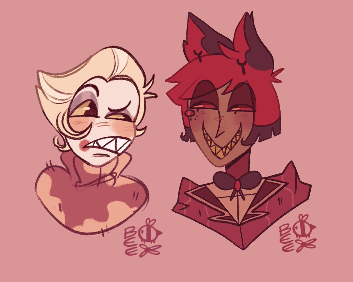 Awkwardbee4's tweet image. Doodles I’ve made of them 
While at work
#radioapple #fanart #Fanarts #HazbinHotelLucifer #HazbinHotelAlastor #HazbinHotel