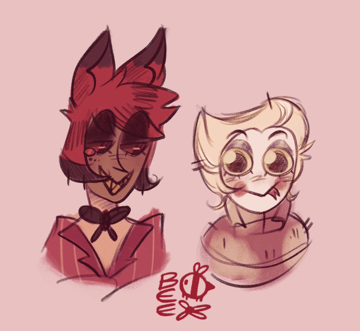 Awkwardbee4's tweet image. Doodles I’ve made of them 
While at work
#radioapple #fanart #Fanarts #HazbinHotelLucifer #HazbinHotelAlastor #HazbinHotel