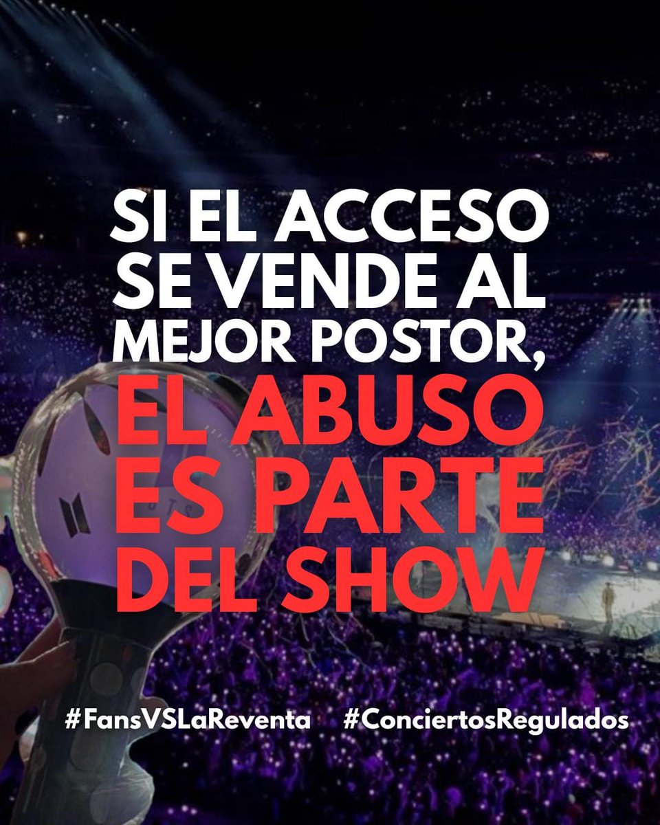 tswift_mx's tweet photo. ¡Exigimos acceso justo a los conciertos!
No más reventa, no más estafas. Ir a ver a nuestros artistas favoritos no debería ser un lujo.
¡Es nuestro derecho!
@Profeco @GobiernoMX

#FansVsLaReventa #ConciertosRegulados https://t.co/N5JsZdm5CM
