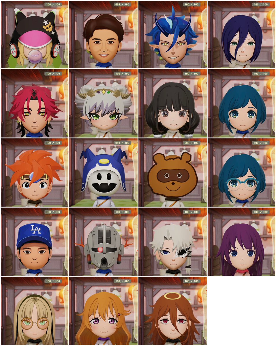 今月作ったMiiを晒そう 18キャラです。 本当はリクエストNo.40まで