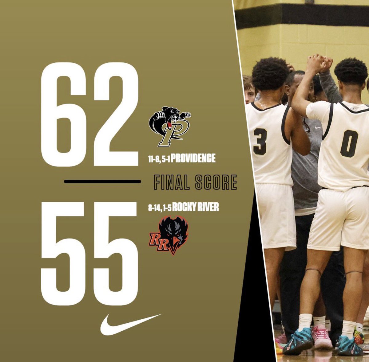 Road conference win tonight at Rocky River! 11-8 (5-1) 

C. Gaither 22pts 6rbs 3stls 3asst 
L. Drayton 17pts 15rbs 3blks 
C. Willams 7pts 3rbs 2stls 1asst
C.Powell 6pts 5rbs 2stls 2asst
W. Sweet 4pts 6rbs 1blk 1asst

Next game Tuesday 2/3 <a href="/home/">Geneia@home</a> vs East Meck 7:30pm