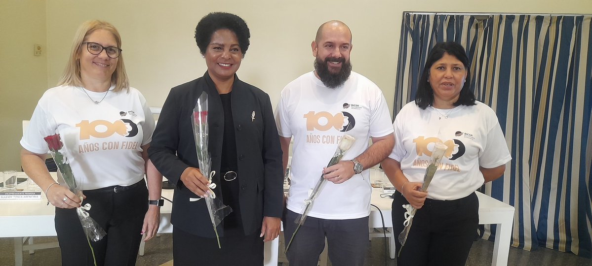 Bicsa celebró su Balance de Trabajo 2025, rindiendo homenaje a Fidel Castro Ruz en su centenario. La Ministra Presidente del BCC exhortó a trabajar con disciplina y compromiso, inspirados en el ejemplo de Fidel.  

BicsaEnBalance #EquipoBicsa #100añosConFidel
