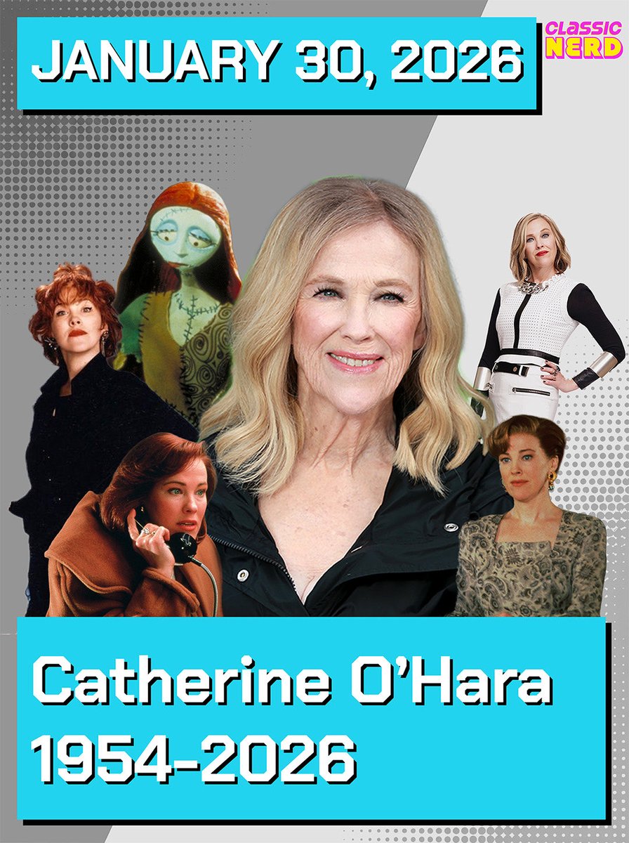 ClassicNerdLife's tweet photo. Today, we're saying goodbye to Catherine O'Hara, who has passed away at 71. 

From "Beetlejuice" to the first two "Home Alone" films, she could turn total panic into perfect comedic timing. https://t.co/vgPtTTWvQY