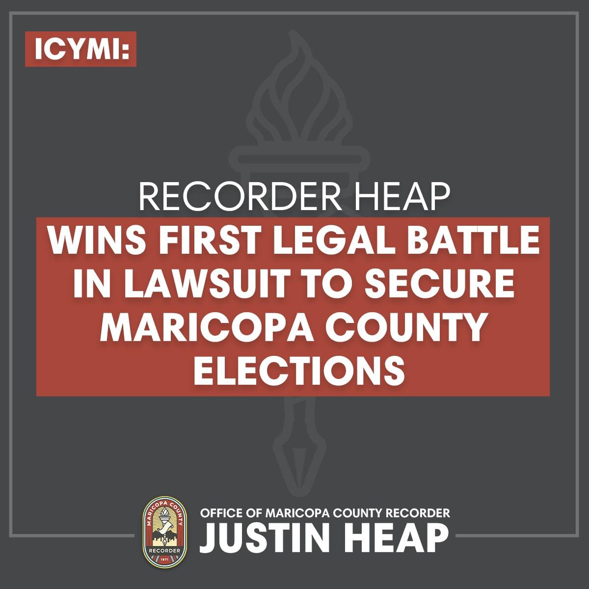Maricopa County Recorder Justin Heap tweet media