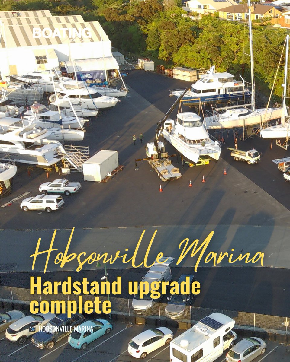 boating_nz's tweet image. Hobsonville Marina completes major hardstand upgrade, adding 1,800sqm of sealed surface to boost safety and refit capability.

ap1.hubs.ly/y0ycvy0

#HobsonvilleMarina #MarinaUpgrade #NZBoating #BoatingInfrastructure #BoatingNZ