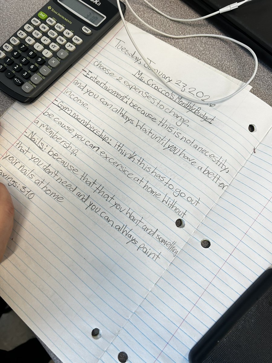 Students stepped into the role of financial decision-makers today!
Using financial literacy skills, they helped me analyze my monthly budget, make tough choices, and get back on track.