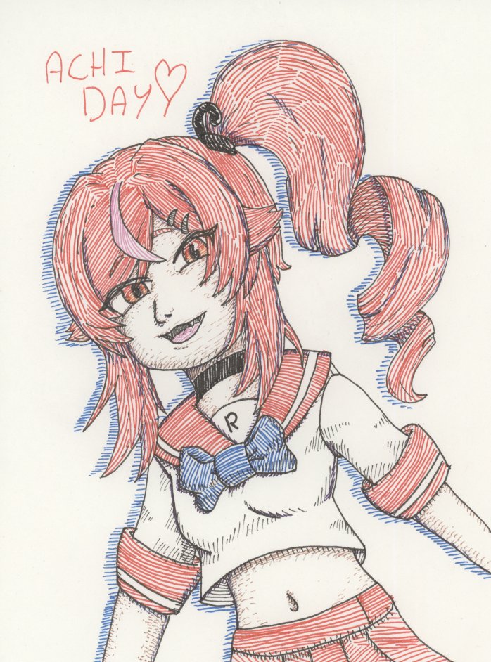 TheScribbleMoon's tweet photo. Tomorrow is Achi day. I'm not sure how to properly make anything for Achi day so have Achi in a schoolgirl uniform.
#ARTIMONY https://t.co/QBAmPAcmxv